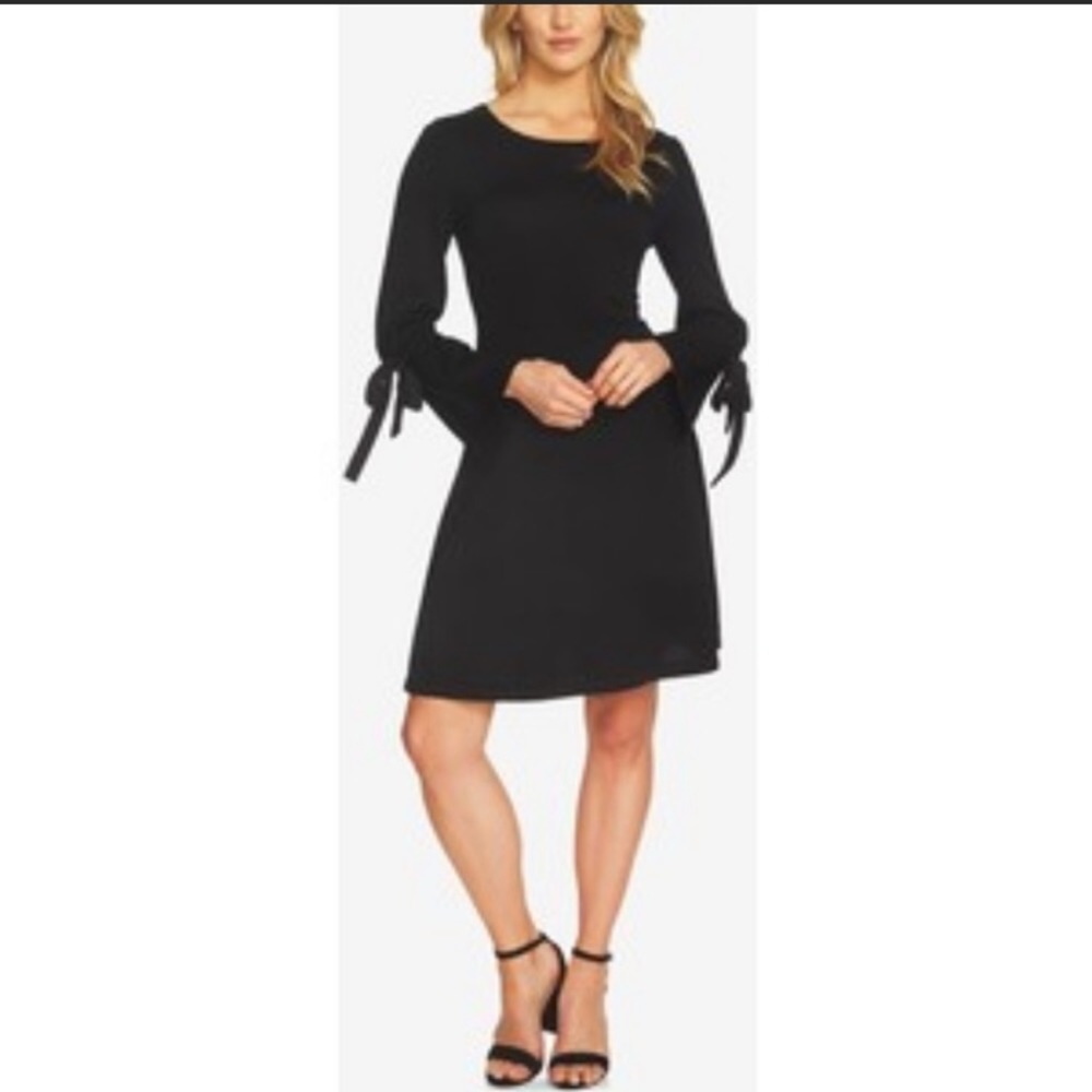 CeCe Bed of Roses Rich Black Dress